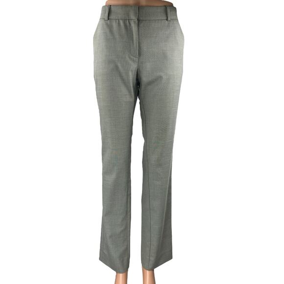 Mango MNG Women's Gray Straight Leg Mid Rise Career Trousers Dress Pants Size 6 - Picture 1 of 5